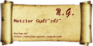 Metzler Győző névjegykártya